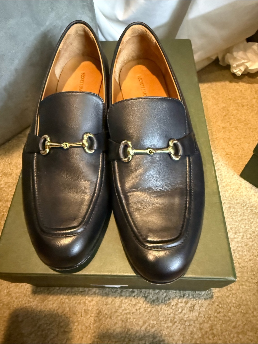 Beckett Simonon Black Leather Horsebit Loafers